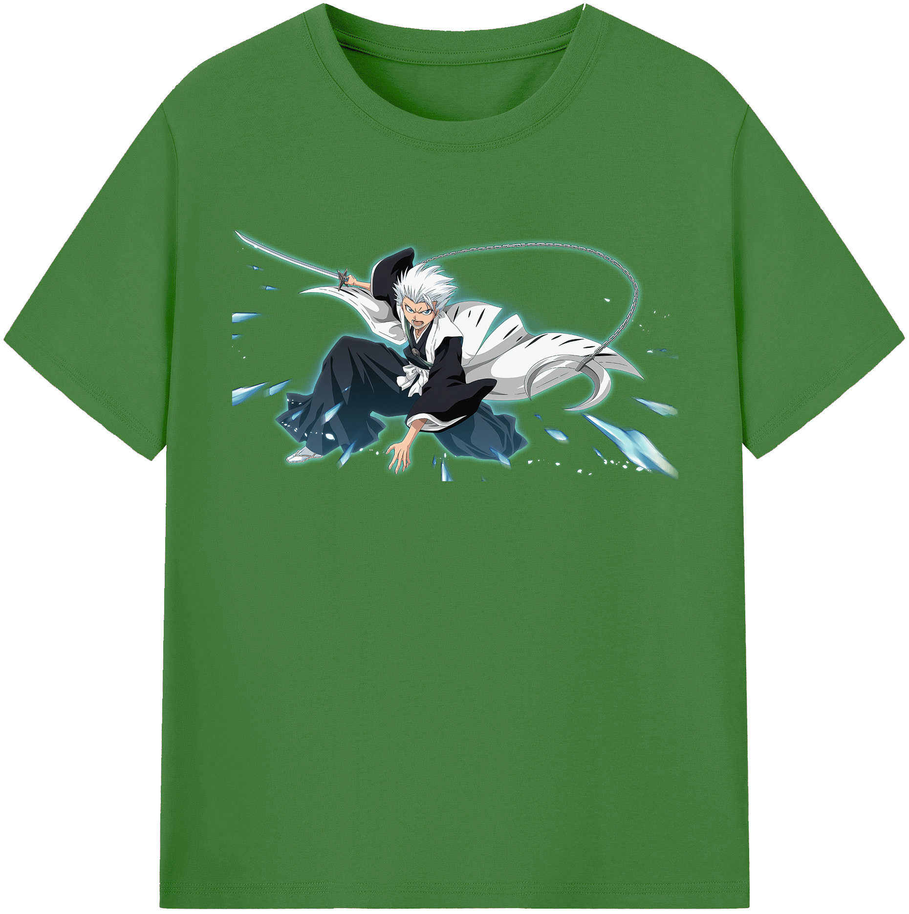 （画像用） ブリーチ 日番谷冬獅郎（ひつがや とうしろう） BLEACH Hitsugaya Toushirou レディースカジュアルプリントTシャツ（綿100％）
